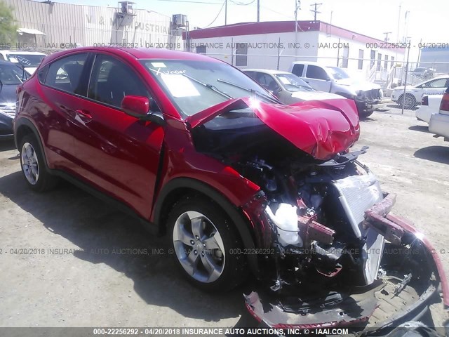 3CZRU5H39HM724487 - 2017 HONDA HR-V LX RED photo 1