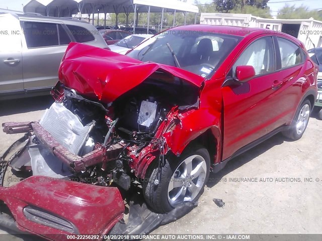 3CZRU5H39HM724487 - 2017 HONDA HR-V LX RED photo 2