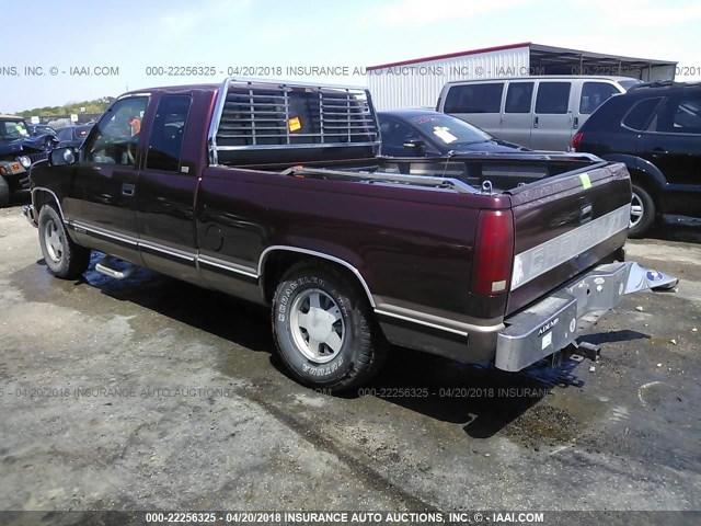 2GCEC19W2V1138287 - 1997 CHEVROLET GMT-400 C1500 MAROON photo 3