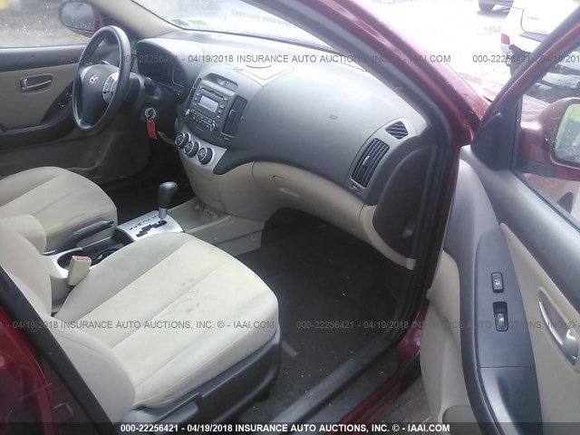 KMHDU46D19U753903 - 2009 HYUNDAI ELANTRA GLS/SE RED photo 5