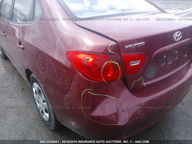 KMHDU46D19U753903 - 2009 HYUNDAI ELANTRA GLS/SE RED photo 6