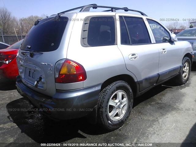 KM8SC13D83U418108 - 2003 HYUNDAI SANTA FE GLS/LX SILVER photo 4