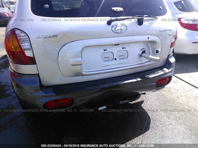 KM8SC13D83U418108 - 2003 HYUNDAI SANTA FE GLS/LX SILVER photo 6