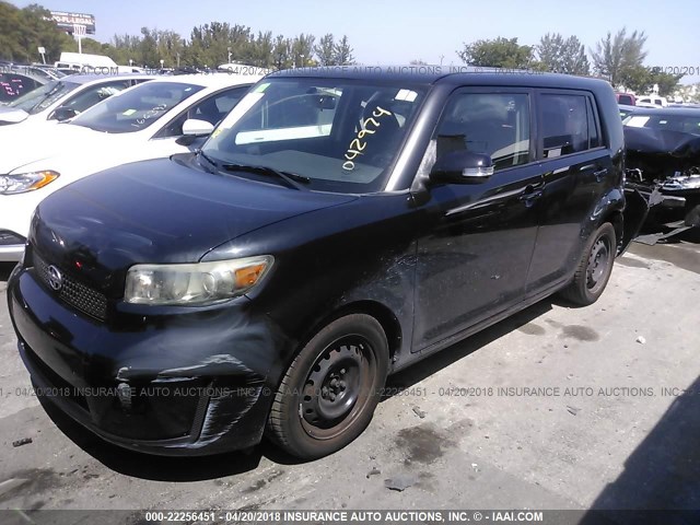 JTLKE50E281042974 - 2008 TOYOTA SCION XB BLACK photo 2
