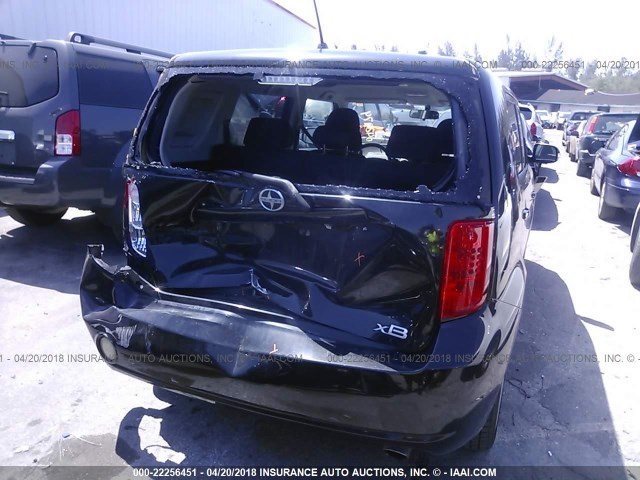 JTLKE50E281042974 - 2008 TOYOTA SCION XB BLACK photo 6