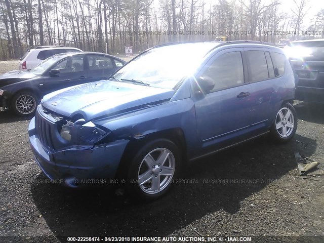 1J8FT47W87D171304 - 2007 JEEP COMPASS BLUE photo 2