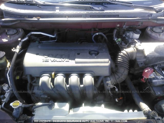 1NXBR32E65Z392289 - 2005 TOYOTA COROLLA CE/LE/S RED photo 10