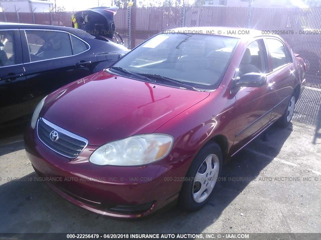 1NXBR32E65Z392289 - 2005 TOYOTA COROLLA CE/LE/S RED photo 2