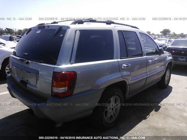 1J4GX48S72C124477 - 2002 JEEP GRAND CHEROKEE LAREDO GRAY photo 4