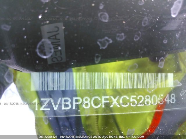 1ZVBP8CFXC5280548 - 2012 FORD MUSTANG GT BLACK photo 9