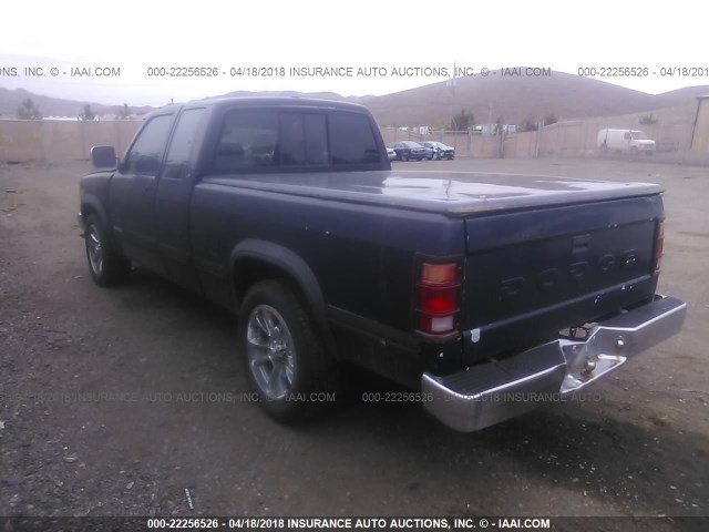 1B7GL23Y7NS539911 - 1992 DODGE DAKOTA Dark Blue photo 3