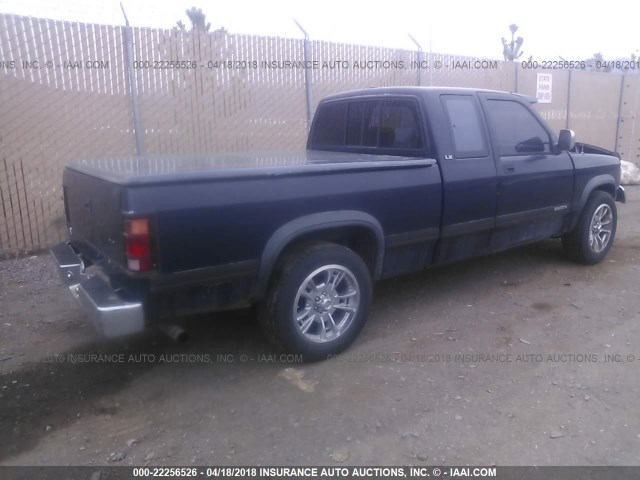 1B7GL23Y7NS539911 - 1992 DODGE DAKOTA Dark Blue photo 4