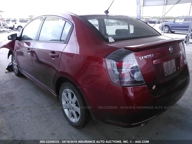 3N1AB6AP2BL619429 - 2011 NISSAN SENTRA 2.0/2.0S/SR/2.0SL RED photo 3