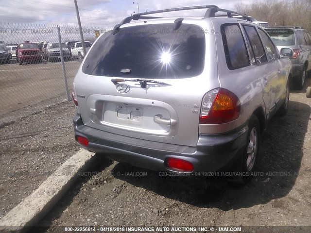 KM8SC13D52U255643 - 2002 HYUNDAI SANTA FE GLS/LX SILVER photo 4