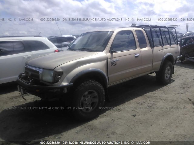 4TASN92N1YZ630474 - 2000 TOYOTA TACOMA XTRACAB PRERUNNER ოქროსფერი ფოტო 2