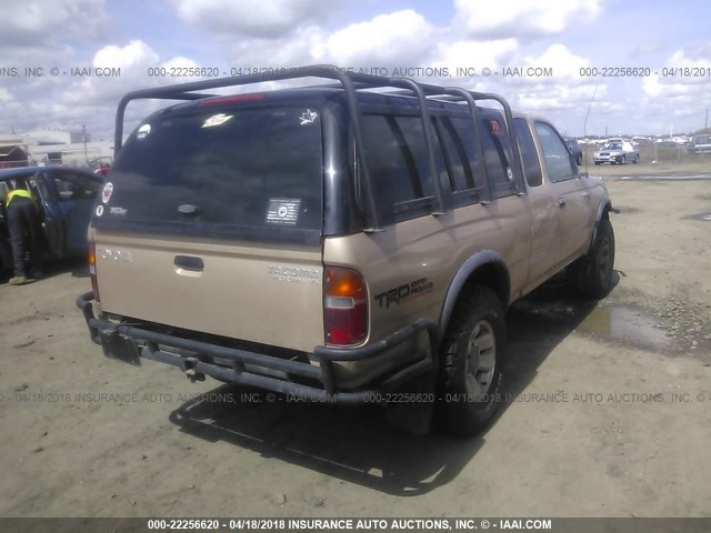 4TASN92N1YZ630474 - 2000 TOYOTA TACOMA XTRACAB PRERUNNER ოქროსფერი ფოტო 4