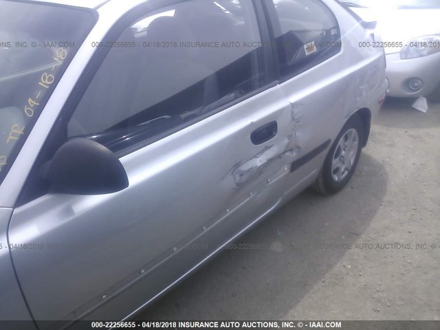 KMHCF35C43U247644 - 2003 HYUNDAI ACCENT L SILVER photo 6