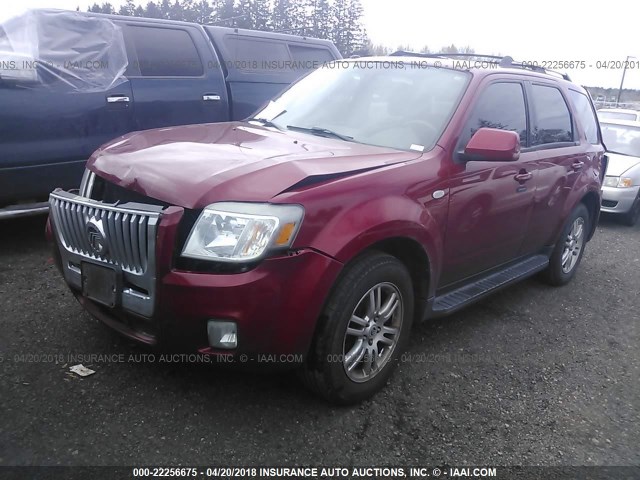 4M2CU97G09KJ18327 - 2009 MERCURY MARINER PREMIER RED photo 2