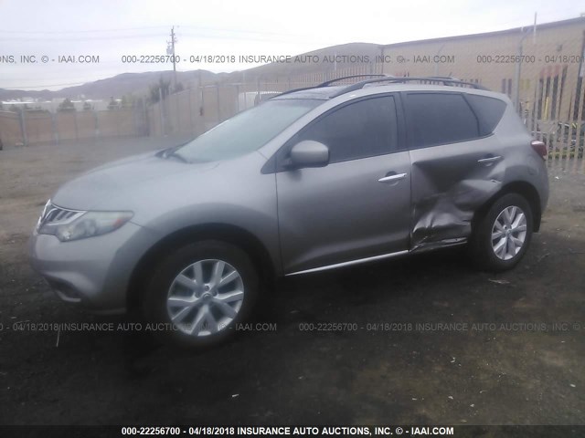 JN8AZ1MW7BW159360 - 2011 NISSAN MURANO S/SL/LE GRAY photo 2