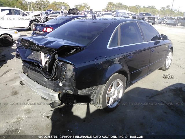 WAUAF78E08A030243 - 2008 AUDI A4 2.0T Dark Blue photo 4