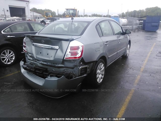 3N1AB6AP4CL632247 - 2012 NISSAN SENTRA 2.0/2.0S/SR/2.0SL GRAY photo 4