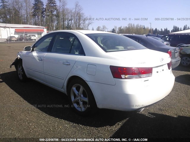 5NPEU46F97H168228 - 2007 HYUNDAI SONATA SE/LIMITED WHITE photo 3