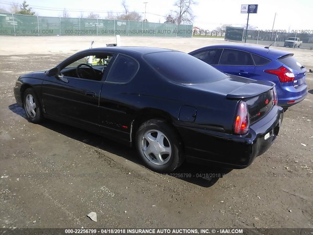 2G1WX12K3Y9217949 - 2000 CHEVROLET MONTE CARLO SS შავი ფოტო 3