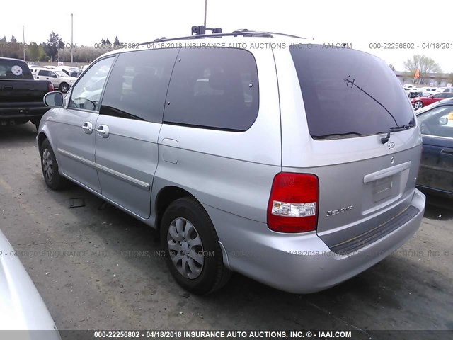 KNDUP132X56699545 - 2005 KIA SEDONA EX/LX SILVER photo 3