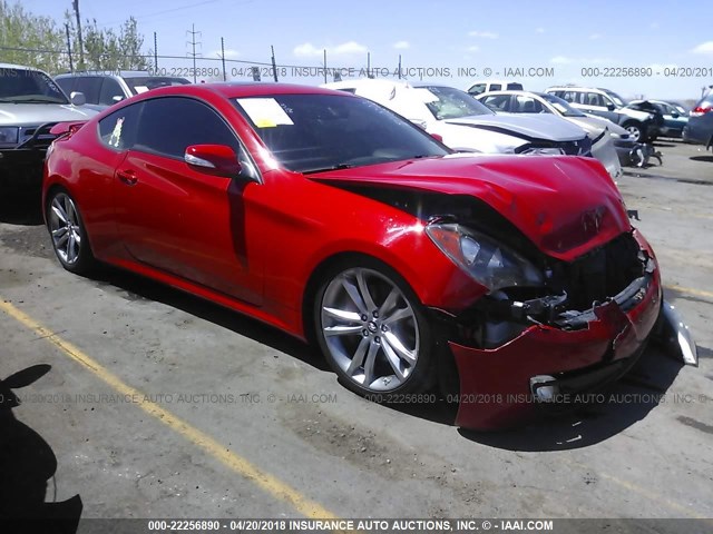 KMHHU6KH6CU068230 - 2012 HYUNDAI GENESIS COUPE 3.8L RED photo 1