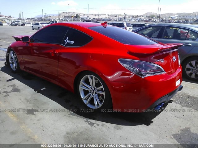 KMHHU6KH6CU068230 - 2012 HYUNDAI GENESIS COUPE 3.8L RED photo 3