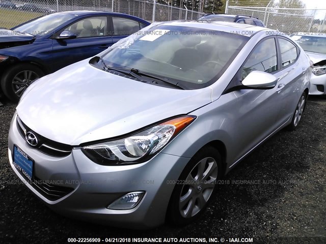 KMHDH4AEXCU331334 - 2012 HYUNDAI ELANTRA GLS/LIMITED SILVER photo 2