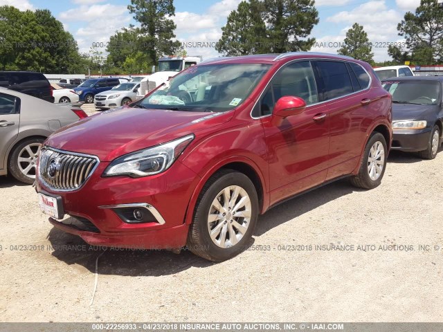LRBFXBSA1HD025970 - 2017 BUICK ENVISION ESSENCE RED photo 2