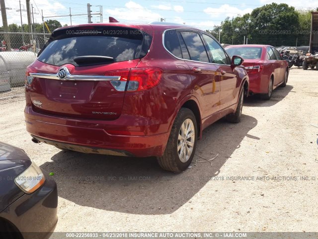 LRBFXBSA1HD025970 - 2017 BUICK ENVISION ESSENCE წითელი ფოტო 4