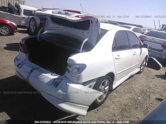 2T1BY30E95C460141 - 2005 TOYOTA COROLLA XRS WHITE photo 4