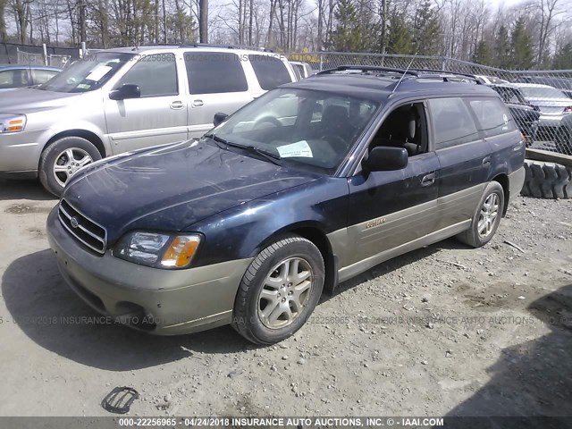 4S3BH665516648536 - 2001 SUBARU LEGACY OUTBACK Dark Blue photo 2