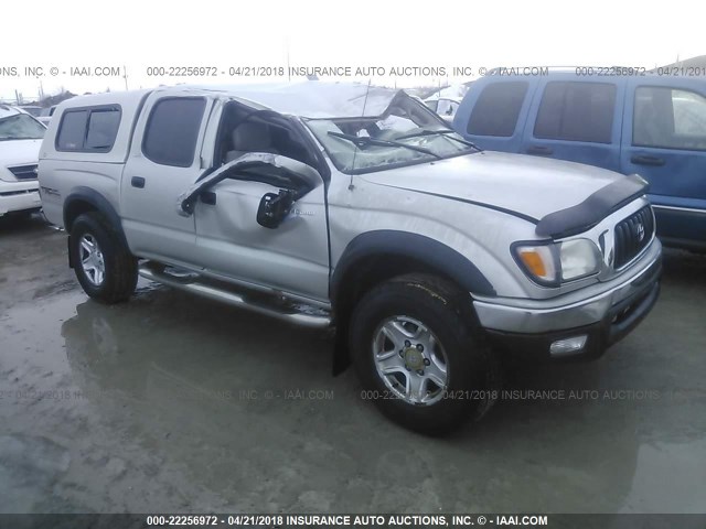 5TEHN72NX2Z061199 - 2002 TOYOTA TACOMA DOUBLE CAB ნაცრისფერი ფოტო 1