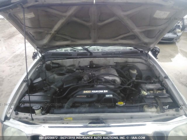 5TEHN72NX2Z061199 - 2002 TOYOTA TACOMA DOUBLE CAB ნაცრისფერი ფოტო 10