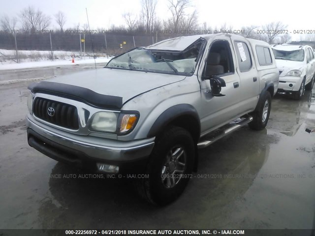 5TEHN72NX2Z061199 - 2002 TOYOTA TACOMA DOUBLE CAB ნაცრისფერი ფოტო 2