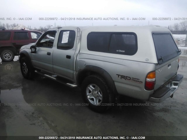 5TEHN72NX2Z061199 - 2002 TOYOTA TACOMA DOUBLE CAB GRAY photo 3