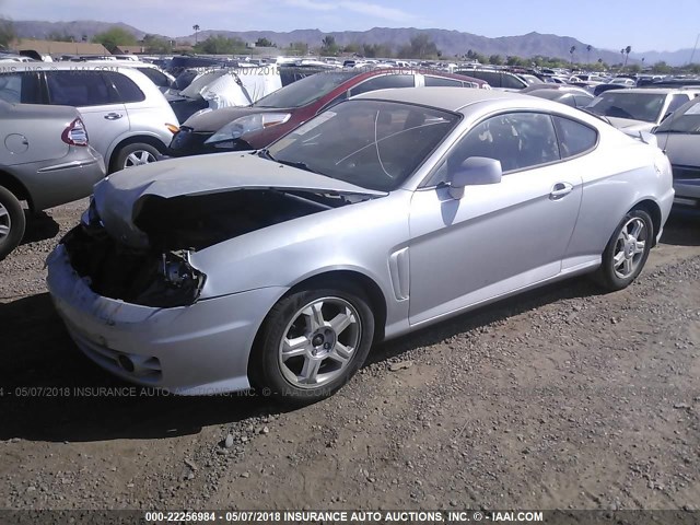 KMHHM65D04U121918 - 2004 HYUNDAI TIBURON SILVER photo 2