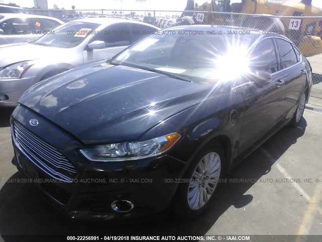 3FA6P0SU3ER111550 - 2014 FORD FUSION TITANIUM PHEV Dark Blue photo 2