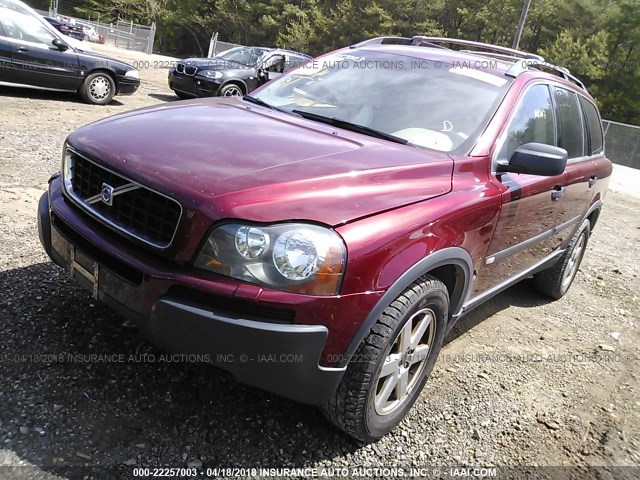 YV4CZ592561257952 - 2006 VOLVO XC90 BURGUNDY photo 2