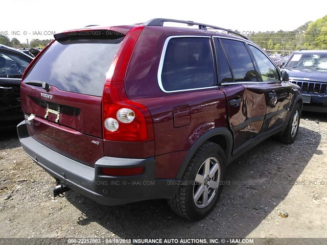 YV4CZ592561257952 - 2006 VOLVO XC90 BURGUNDY photo 4