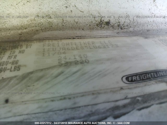 1FUJA6DE85LU63173 - 2005 FREIGHTLINER CONVENTIONAL COLUMBIA 白色 照片 10