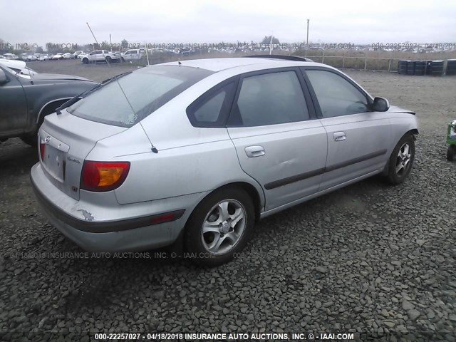 KMHDN55D82U044394 - 2002 HYUNDAI ELANTRA GLS/GT SILVER photo 4