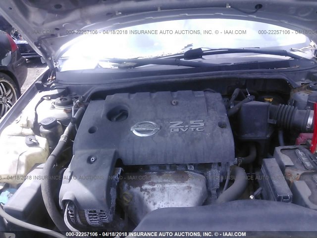 1N4AL11D55N466171 - 2005 NISSAN ALTIMA S/SL SILVER photo 10