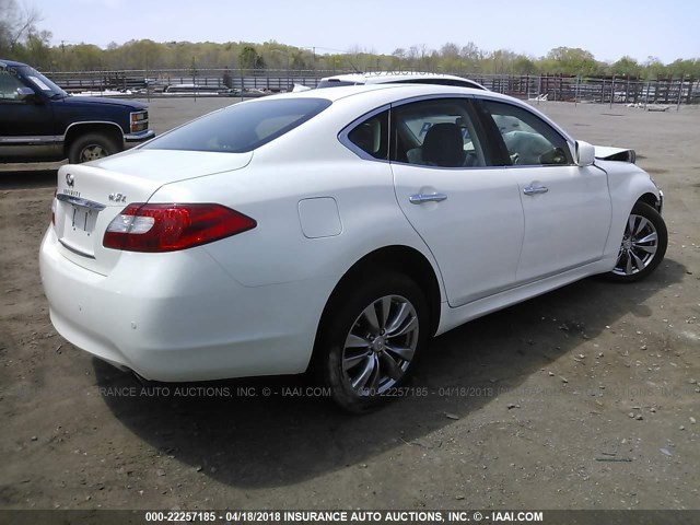 JN1BY1AR4DM604172 - 2013 INFINITI M37 X WHITE photo 4