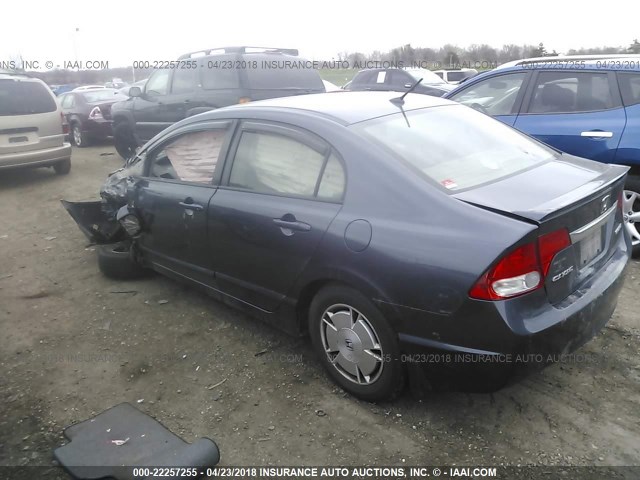 JHMFA36209S008181 - 2009 HONDA CIVIC HYBRID BLUE photo 3