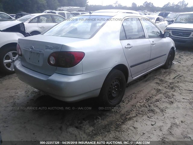 JTDBR32E242026957 - 2004 TOYOTA COROLLA CE/LE SILVER photo 4