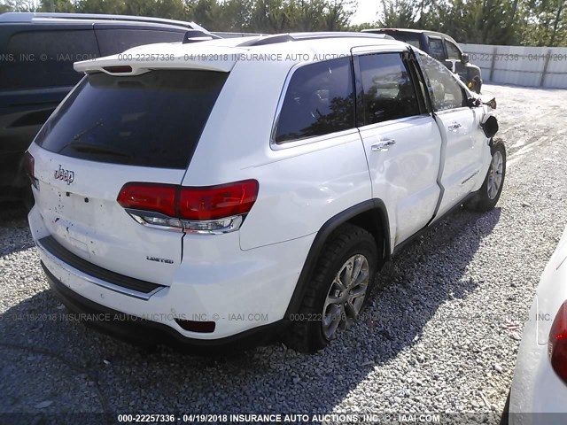 1C4RJEBGXFC217395 - 2015 JEEP GRAND CHEROKEE LIMITED WHITE photo 4